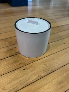 Hearth & Hand White Black Rim Smooth Stoneware Canister with Lid